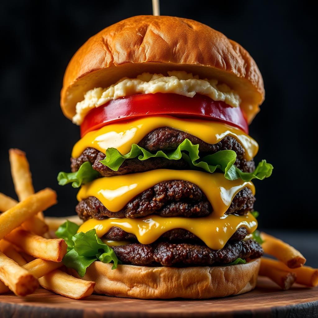 Stacked brioche burger